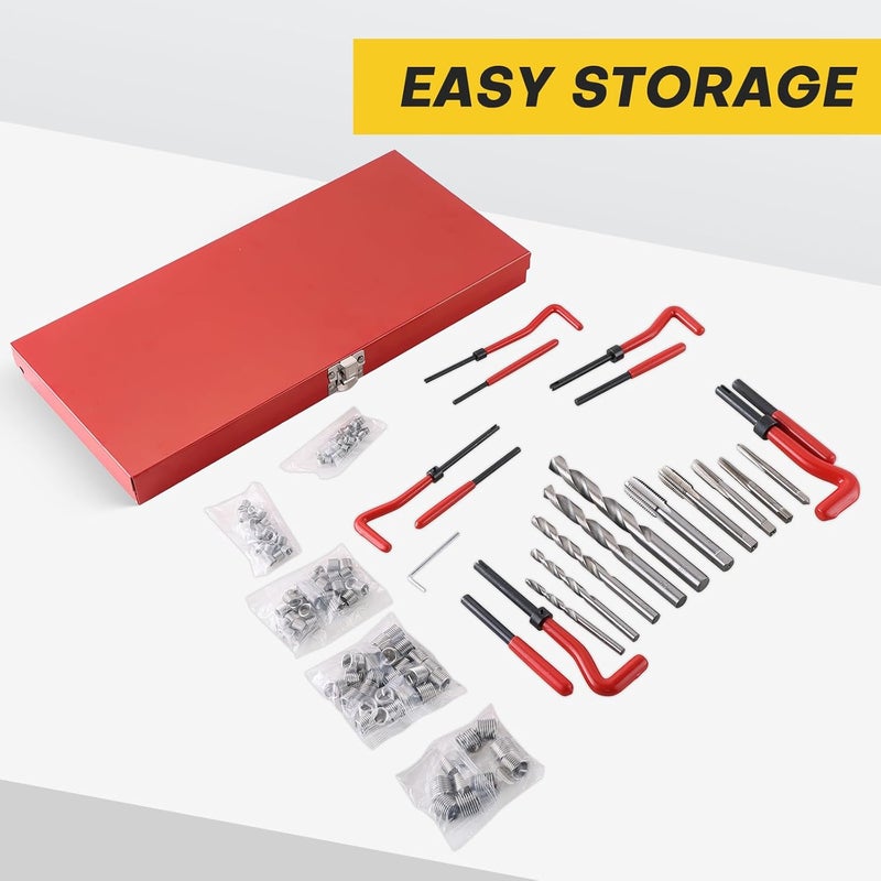 Acymner 131PCS Metric Thread Repair Kit | HSS Drill Helicoil Set for M5 M6 M8 M10 M12 | Premium Automotive Engine Repair Tools - Image 5